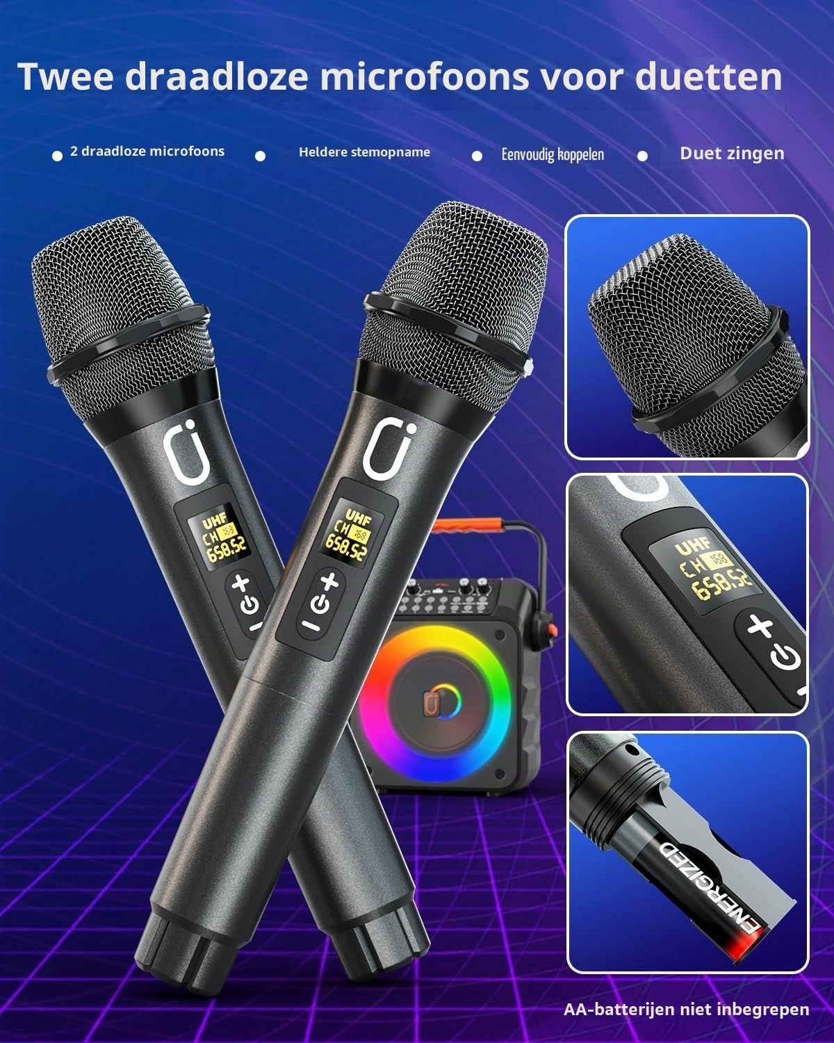 Draagbare Karaoke Partybox met 2 Microfoons - 34% Korting