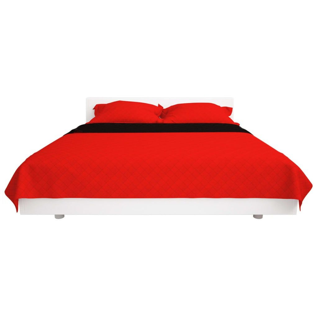 Dubbelzijdige Bedsprei Rood/Zwart 220x240 cm - 33% Korting