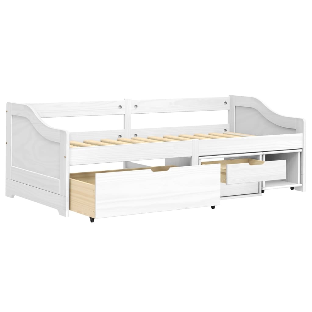 Wit Grenenhouten Slaapbank IRUN (90x200 cm) - 59% Korting