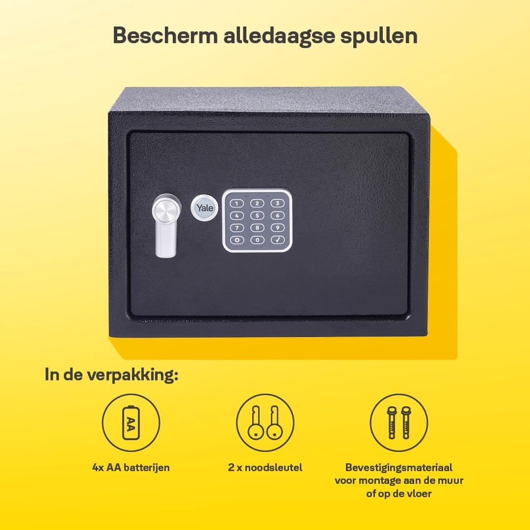 Yale Elektronische Kluis 16,3L Zwart - 34% Korting!