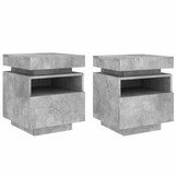 Nachtkastjes met LED-verlichting (2 stuks) - Betongrijs 34% Korting