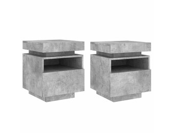 Nachtkastjes met LED-verlichting (2 stuks) - Betongrijs 34% Korting
