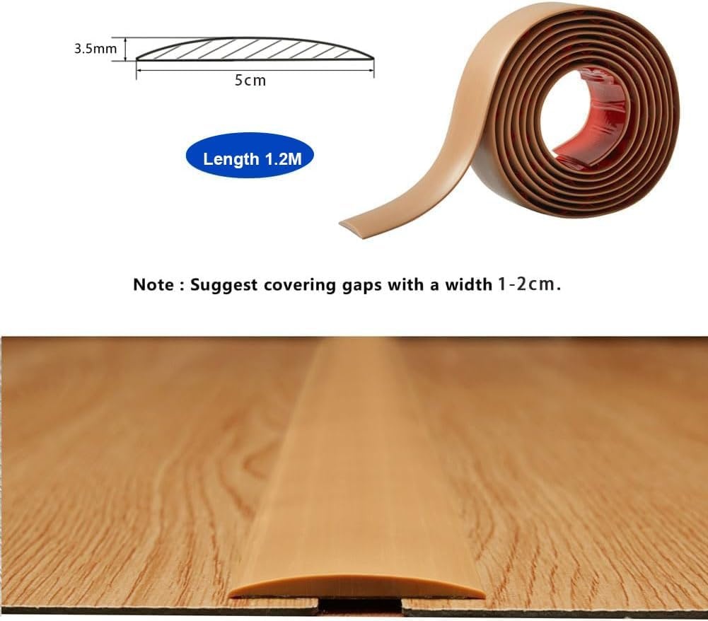 Zelfklevende Overgangsstrip PVC Lichtbruin (37% Korting) - 5cm x 1.2M
