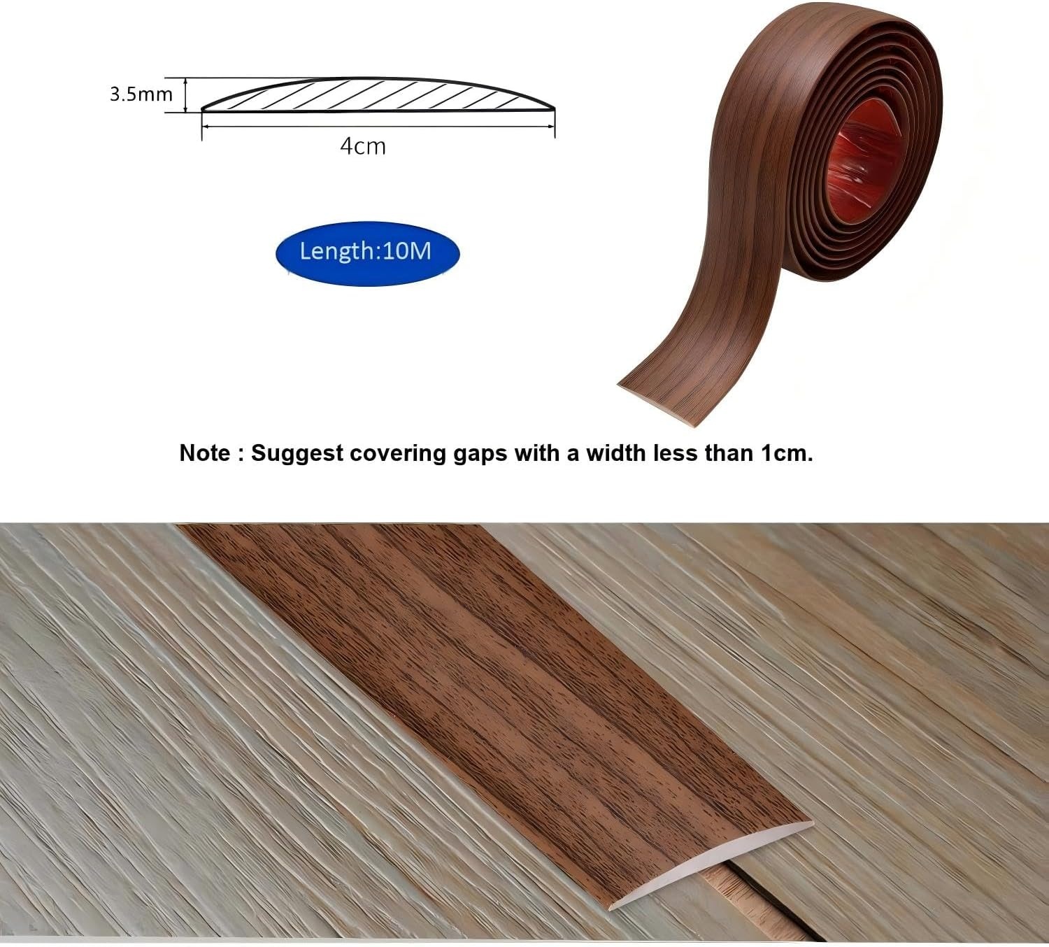 Zelfklevende Overgangsstrip PVC Lichtbruin (37% Korting) - 5cm x 1.2M