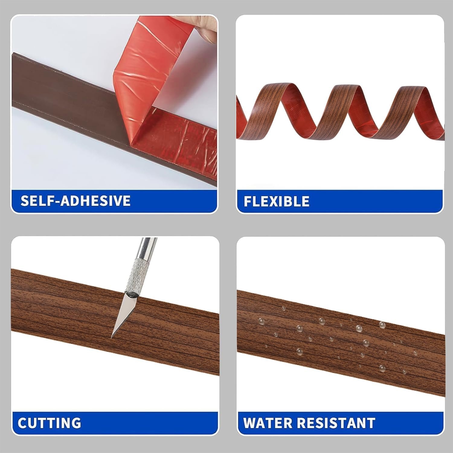 Zelfklevende Overgangsstrip PVC Lichtbruin (37% Korting) - 5cm x 1.2M