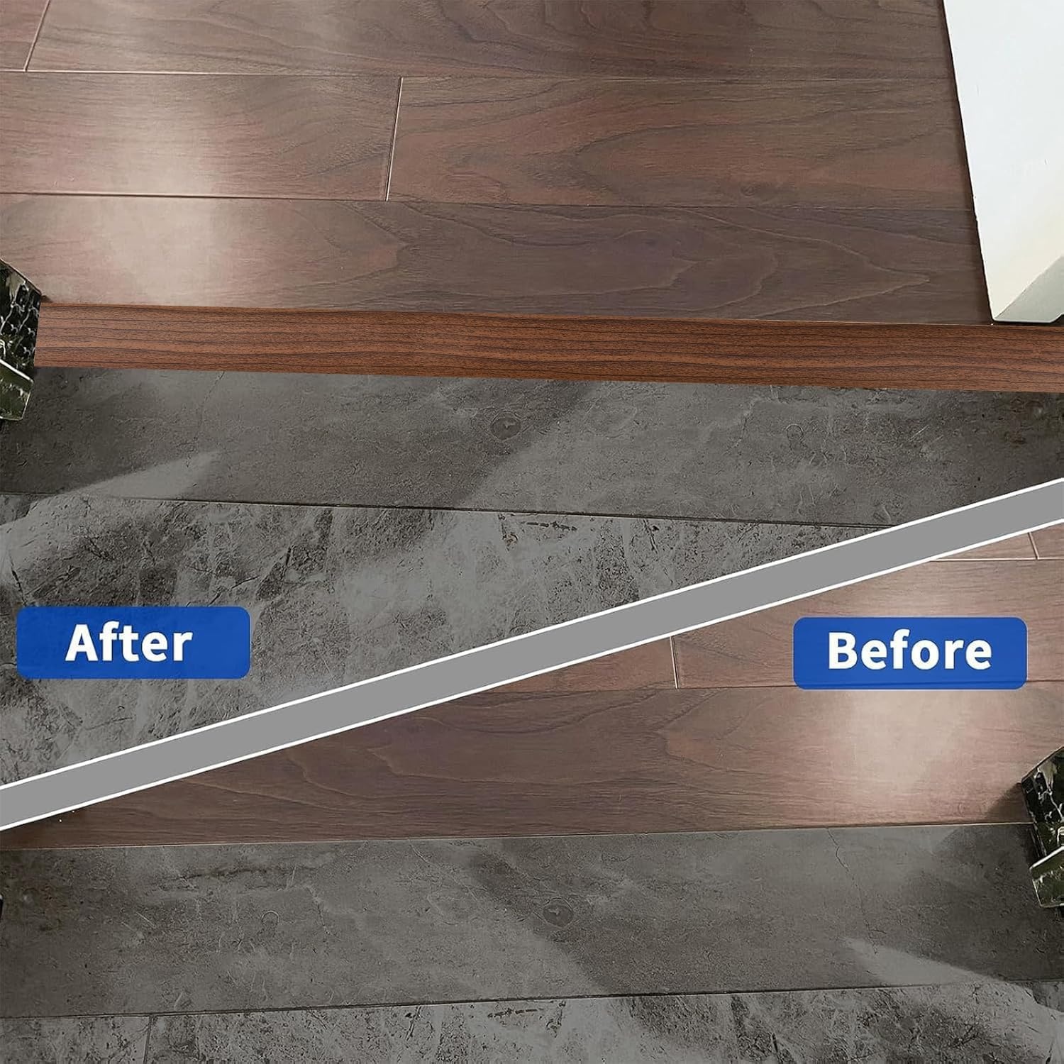 Zelfklevende Overgangsstrip PVC Lichtbruin (37% Korting) - 5cm x 1.2M