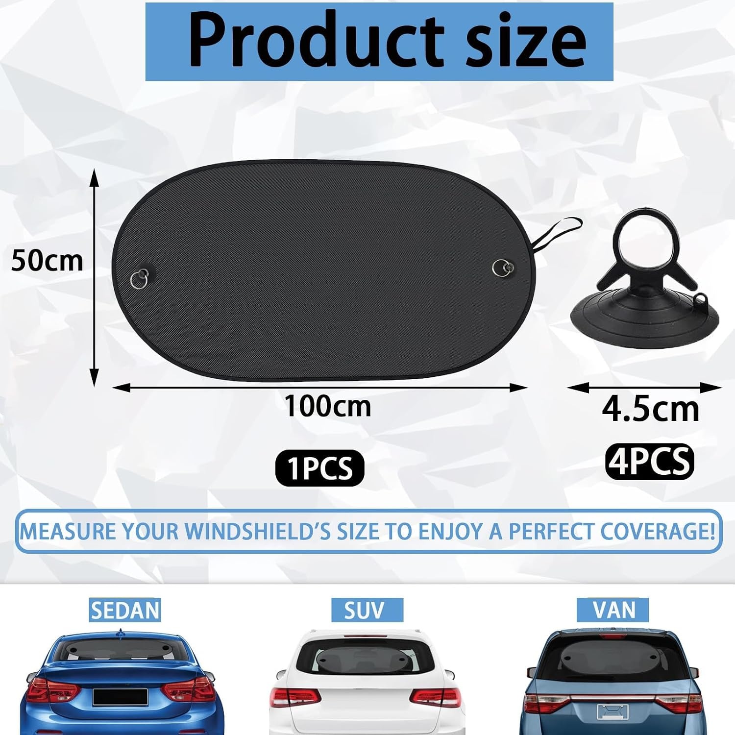 Universeel Zonnescherm Achterruit Auto 100x50 cm | 50% Korting | UV-Bescherming