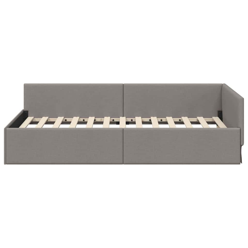 Taupe Hoekbedframe 100 x 200 cm - 34% Korting