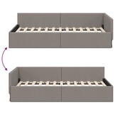 Taupe Hoekbedframe 100 x 200 cm - 34% Korting