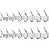 2x RVS Wandkapstok met 8 Dubbele Haken - 59 cm - 33% Korting