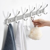 2x RVS Wandkapstok met 8 Dubbele Haken - 59 cm - 33% Korting