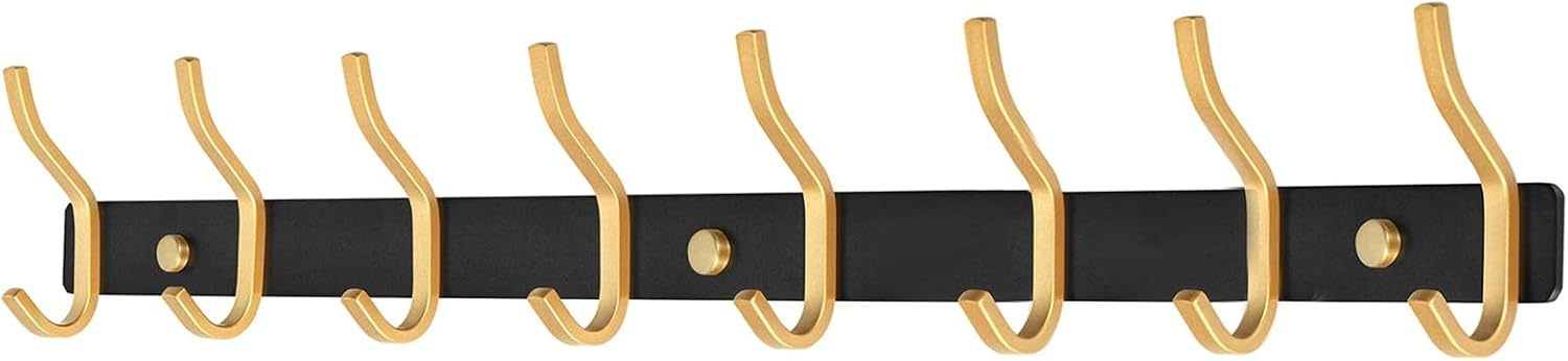 2x RVS Wandkapstok met 8 Dubbele Haken - 59 cm - 33% Korting
