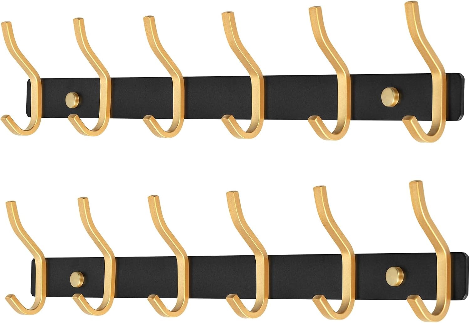 2x RVS Wandkapstok met 8 Dubbele Haken - 59 cm - 33% Korting
