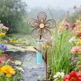 Stijlvolle Regenmeter 110cm - Roestlook Bloem - Vorstbestendig - 31% Korting