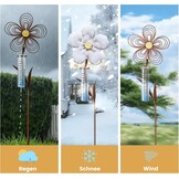 Stijlvolle Regenmeter 110cm - Roestlook Bloem - Vorstbestendig - 31% Korting