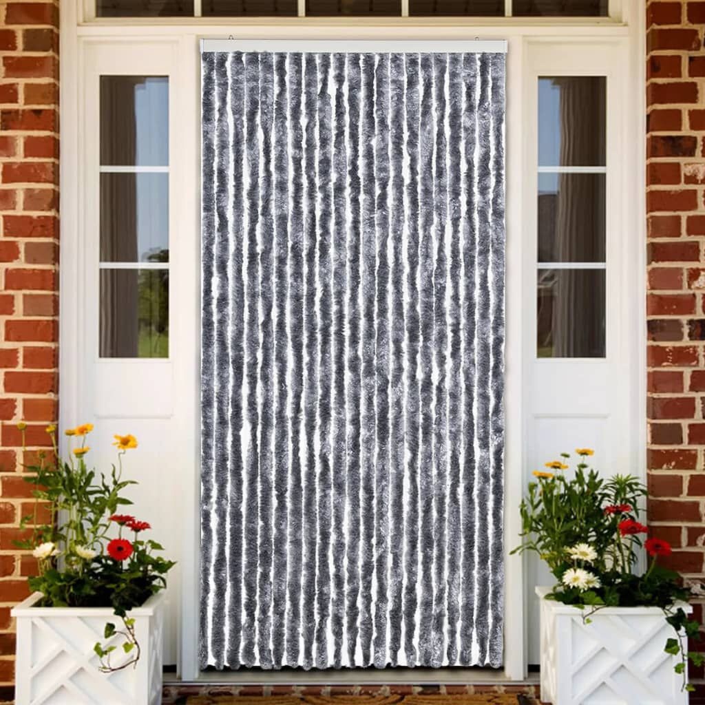 Vliegengordijn Chenille Zilver 90x200 cm - 33% Korting!