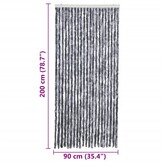 Vliegengordijn Chenille Zilver 90x200 cm - 33% Korting!