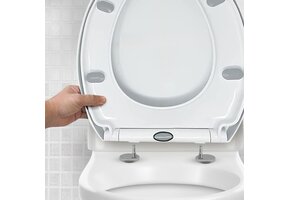 Witte Softclose WC-bril met snelsluiting - Universele Pasvorm - 31% Korting