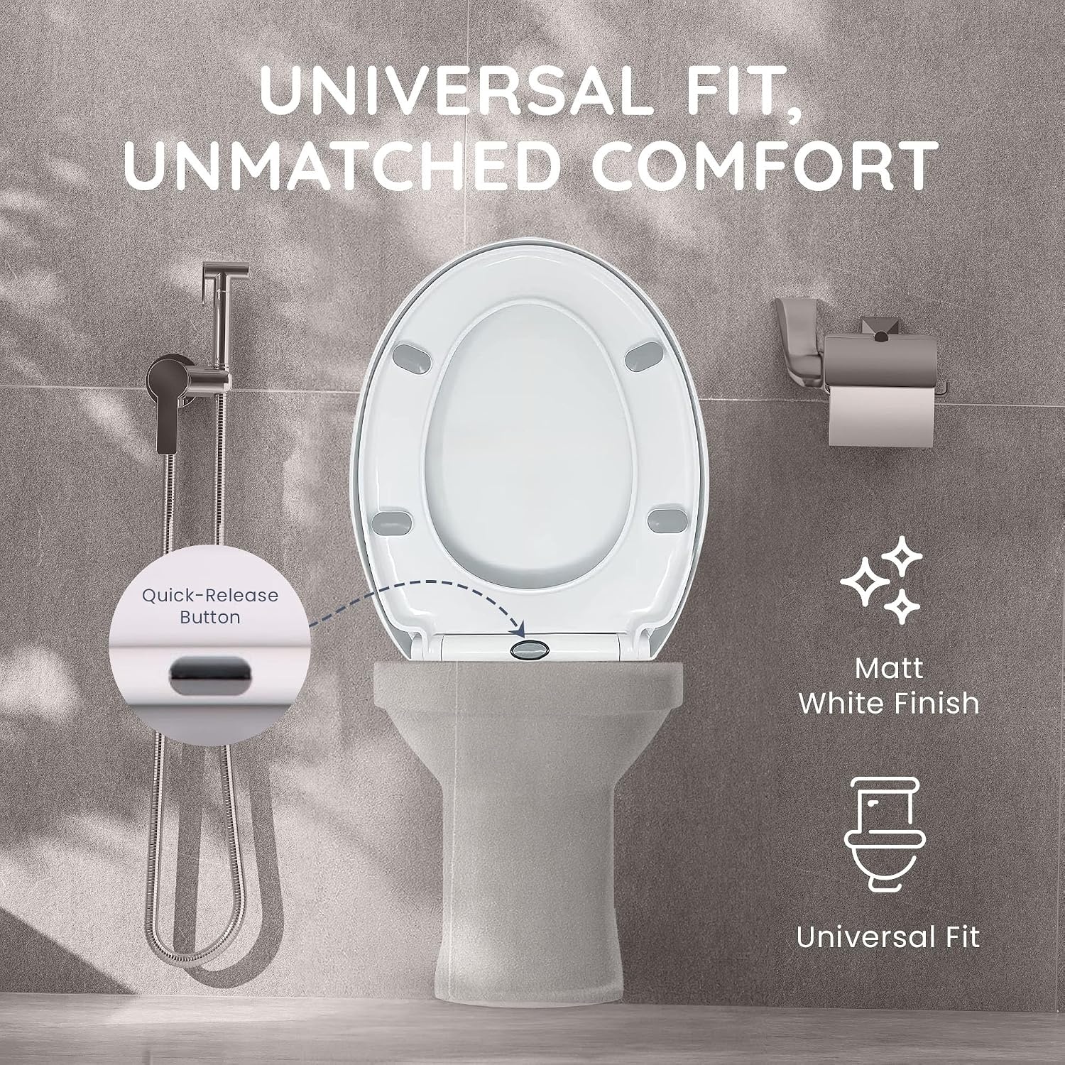 Witte Softclose WC-bril met snelsluiting - Universele Pasvorm - 31% Korting