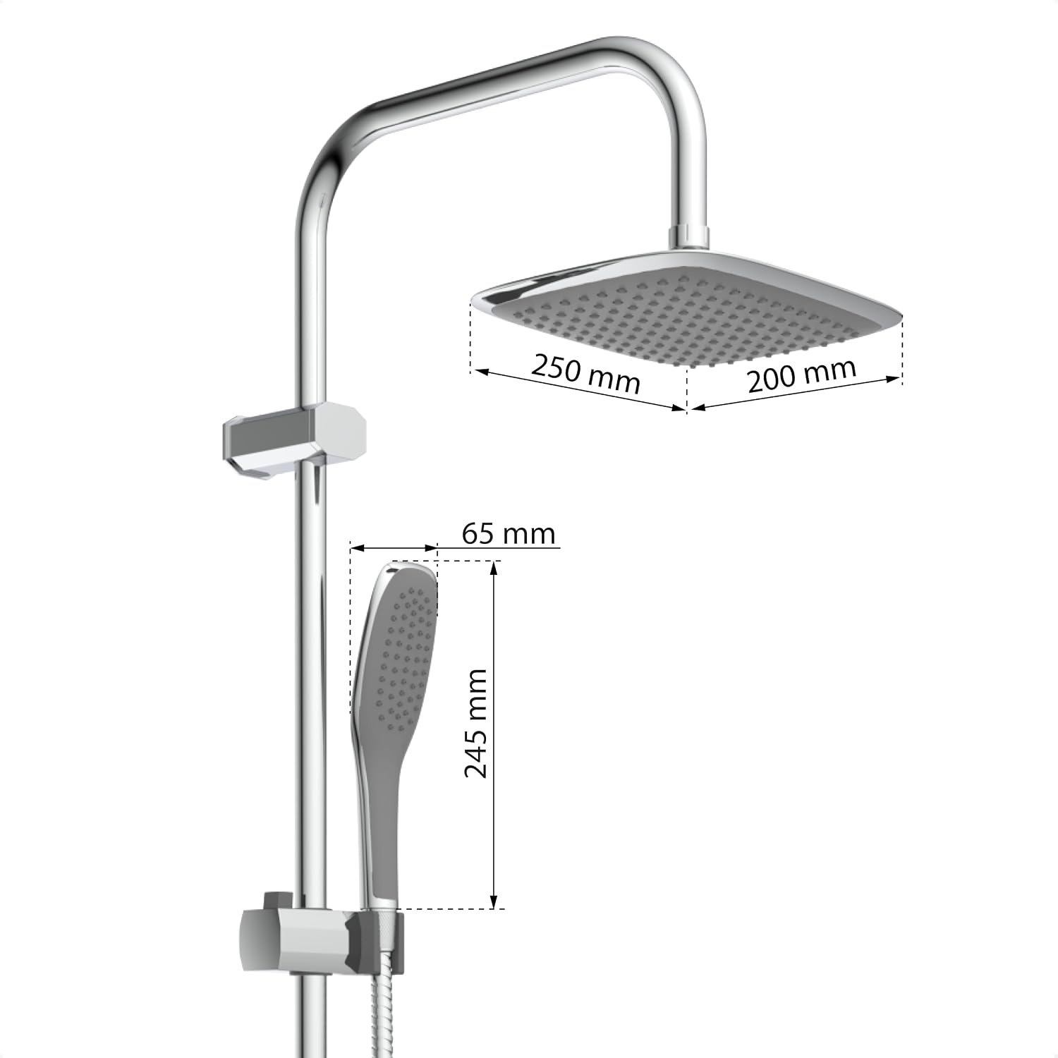 Douchesysteem 2-in-1 Chroom - 33% Korting