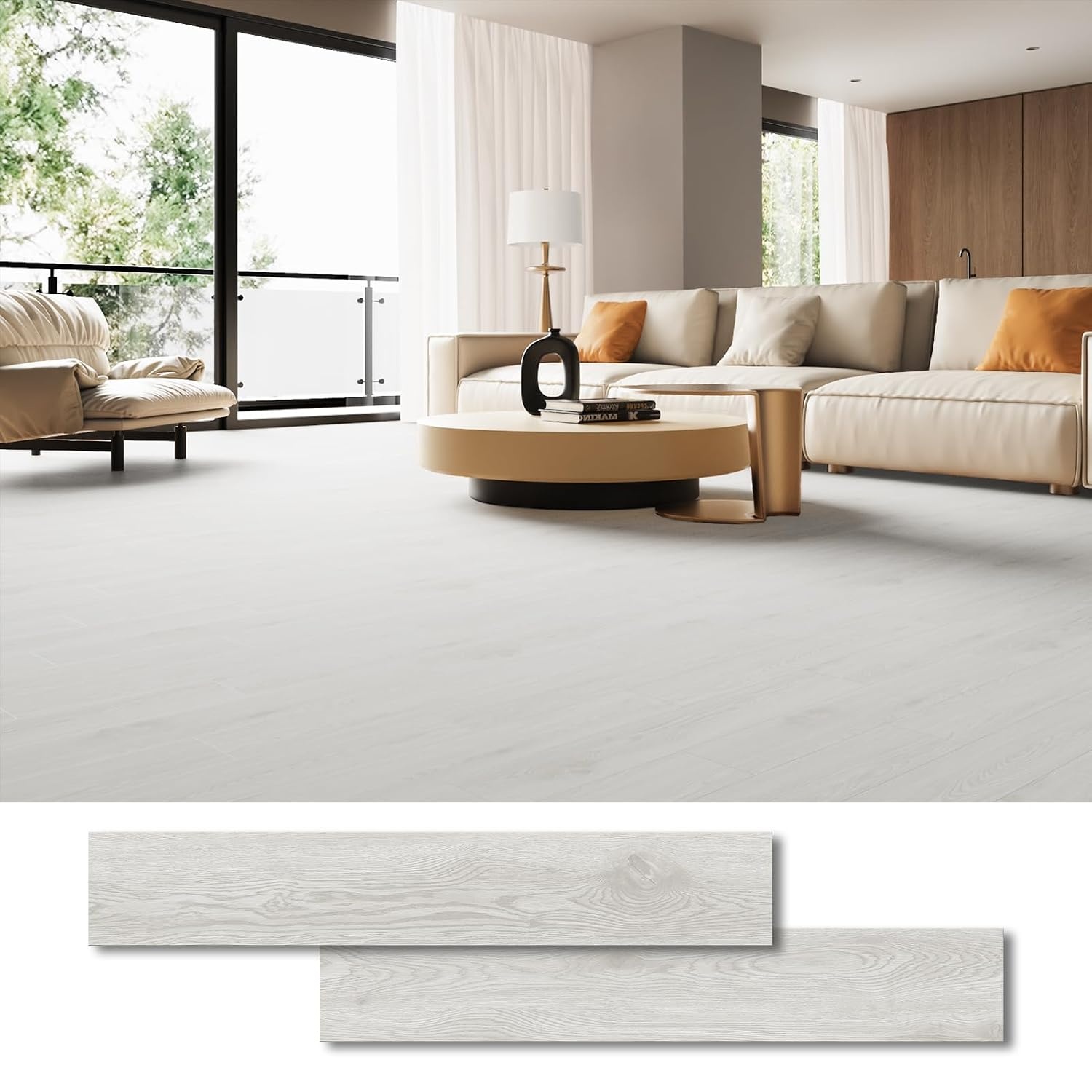 Zelfklevende Vloerplanken White Oak - 5,02m² Krasbestendig & Antislip - 55% Korting