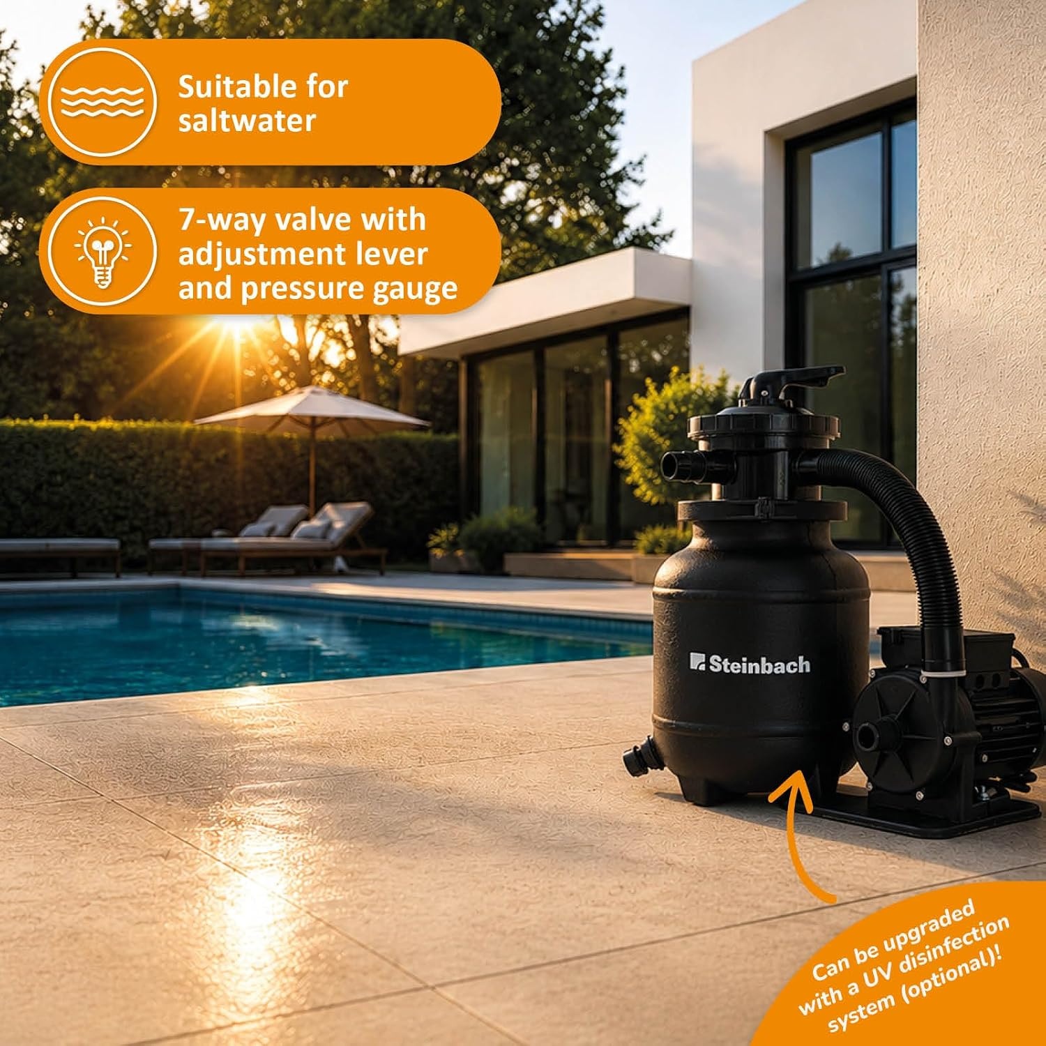 Zwembadfilterinstallatie 4170 l/u - 35% Korting