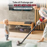 Telescopische Verlengbuis voor Dyson V7-V15 met 2-in-1 Borstel - Zwart (32% Korting!)