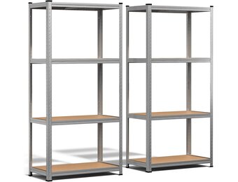 Set van 2 Stellingkasten 700kg | 80x40x160cm | 4 MDF Planken | 33% Korting