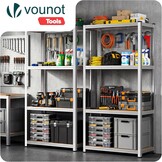Set van 2 Stellingkasten 700kg | 80x40x160cm | 4 MDF Planken | 33% Korting