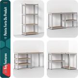 Set van 2 Stellingkasten 700kg | 80x40x160cm | 4 MDF Planken | 33% Korting