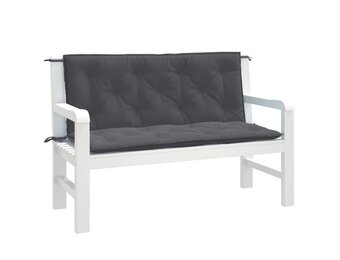 Tuinbankkussens 2 stuks 120x50x7 cm Antraciet - 33% Korting