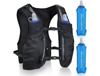 Hardloopvest met Drinkfles - Zwart - 32% Korting