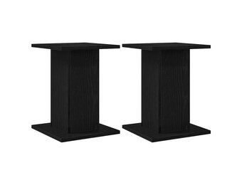vidaXL Plantenstandaard 2 st Zwart Eiken 30 x 30 x 40 cm Bewerkt hout