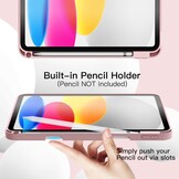 iPad Hoes 11e/10e Generatie Roze Goud | Slank Flexibel TPU | Met Pennenhouder & Auto-wake/sleep Functie