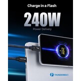 Thunderbolt 4 Kabel 0,8m - 40Gbps, 8K & 240W Opladen - 32% Korting!