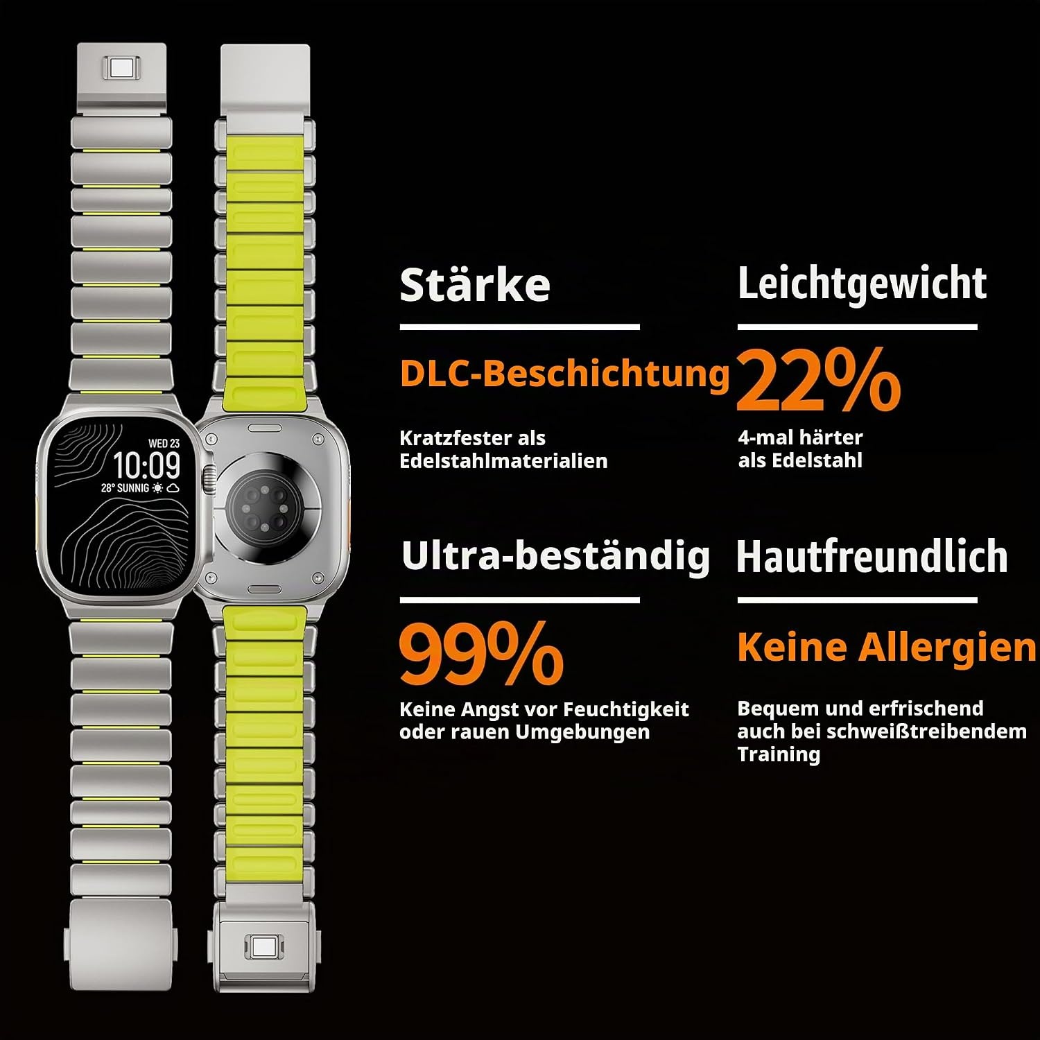Titan Groen Apple Watch Band (42-49mm) met Magneetsluiting - 52% Korting