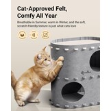 Kattenhuis met 2 verdiepingen, Krabpaal & Mand - Grijs - 32% Korting