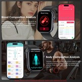 YUPENG Smartwatch 1,95 inch AMOLED - Fitness Tracker met Gezondheidsfuncties - Zwart