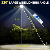 JAYNLT Zonne-energie Straatverlichting 8200W, IP67 Waterdicht, Bewegingssensor en Afstandsbediening