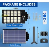 JAYNLT Zonne-energie Straatverlichting 8200W, IP67 Waterdicht, Bewegingssensor en Afstandsbediening