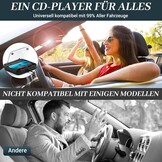 CD-speler voor auto met USB/AUX-aansluiting, externe universele cd-speler voor auto's, vrachtwagens, extra USB-verlengkabel, externe cd-drive voor laptop, pc, tv, compatibel met Android-autoradio
