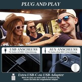 CD-speler voor auto met USB/AUX-aansluiting, externe universele cd-speler voor auto's, vrachtwagens, extra USB-verlengkabel, externe cd-drive voor laptop, pc, tv, compatibel met Android-autoradio