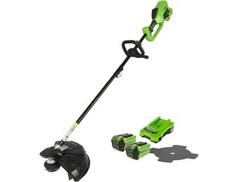 Greenworks 40V Accu Bosmaaier en Grastrimmer - 40 cm - Inclusief 2 Accu's en Lader - Groen