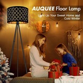 AUQUEE LED Tripod Vloerlamp - 158 cm - Moderne Drielpoots Staande Lamp - Zwart met Goud - Inclusief LED