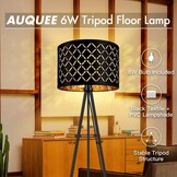AUQUEE LED Tripod Vloerlamp - 158 cm - Moderne Drielpoots Staande Lamp - Zwart met Goud - Inclusief LED