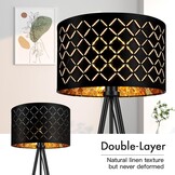AUQUEE LED Tripod Vloerlamp - 158 cm - Moderne Drielpoots Staande Lamp - Zwart met Goud - Inclusief LED