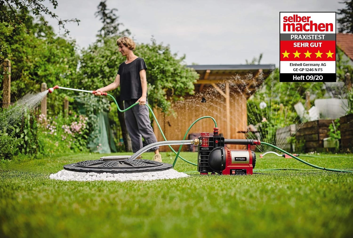 Einhell GE-GP 1246 N FS Tuinpomp - 1200 W - 4600 l/u - Rood/Zwart