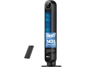 DREO Nomad One Tower Fan - Stille 36 inch Ventilator met Afstandsbediening - Zwart