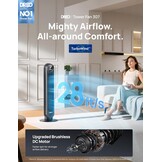 DREO Nomad One Tower Fan - Stille 36 inch Ventilator met Afstandsbediening - Zwart