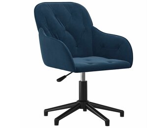 vidaXL Kantoorstoel draaibaar fluweel blauw